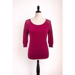 August Silk Pink Lace Detail Sweater | Size S